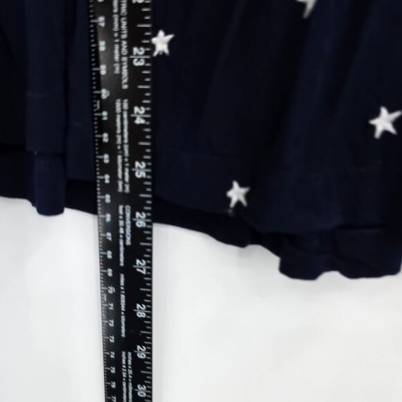 Crown &‎ Ivy Women's Sleeveless Star Print V Neck Ruffle Detail Tank Top Blue - Picture 9 of 9